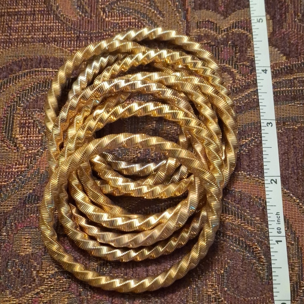 Gold Twisted Bangle Bracelets